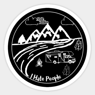 I hate people class c motorhome Sticker